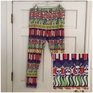 LULAROE Halloween SKULLS Print LEGGINGS *TC2*